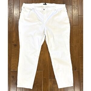 Eileen Fisher Woman Denim Jean 20W Plus Size White Sustainable Minimalist Luxury